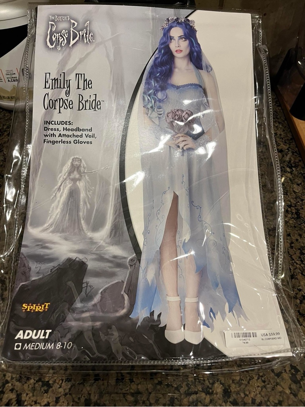 Spirit Emily The Corpse Bride Costume - Blue and Purple